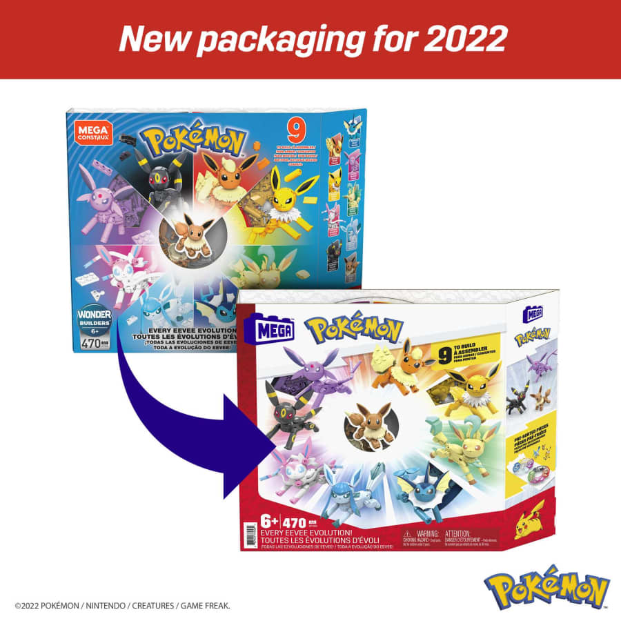 Mattel-MEGA Pokémon Action Figure Every Eevee Evolution-GFV85-Legacy Toys